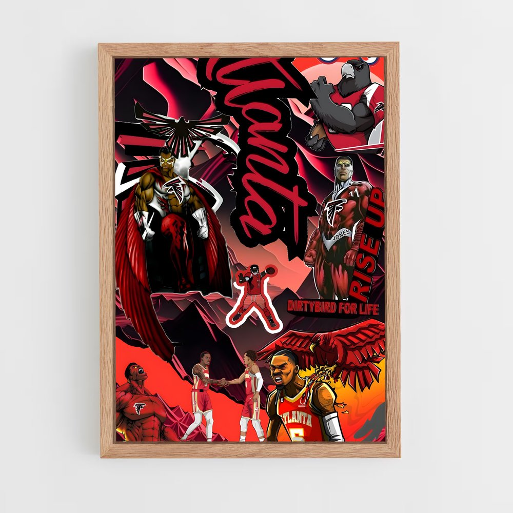 Poster Hawks en Action – affiche Basketball (vue 4)